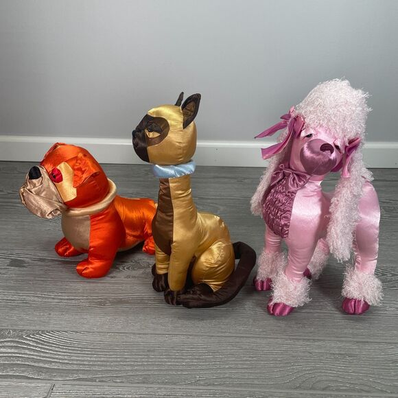 2006 Fiesta High Society Satin Posh Cat and Dog Plush Bulldog Siamese Poodle NEW - Picture 3 of 11